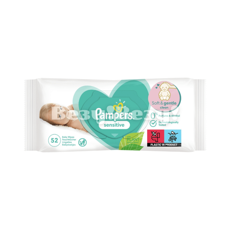 PAMPERS Детские влажные салфетки Sensitive 52